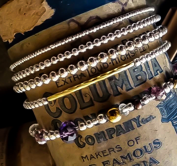 Stackable's Micro-Bead Gold Stretch Bracelet