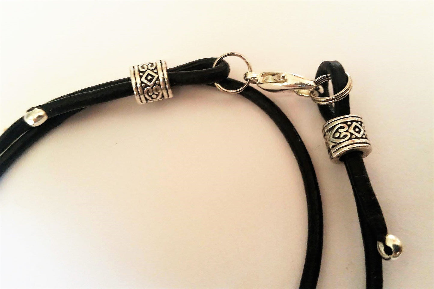 Leather Strands Unisex, Adjustable, Black 20''necklace