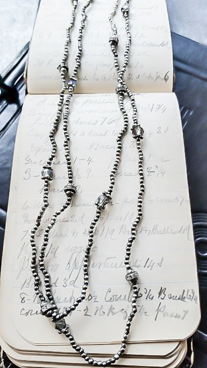 Expressions in Blue, Aquamarine Faceted Crystals and silver beads 50''