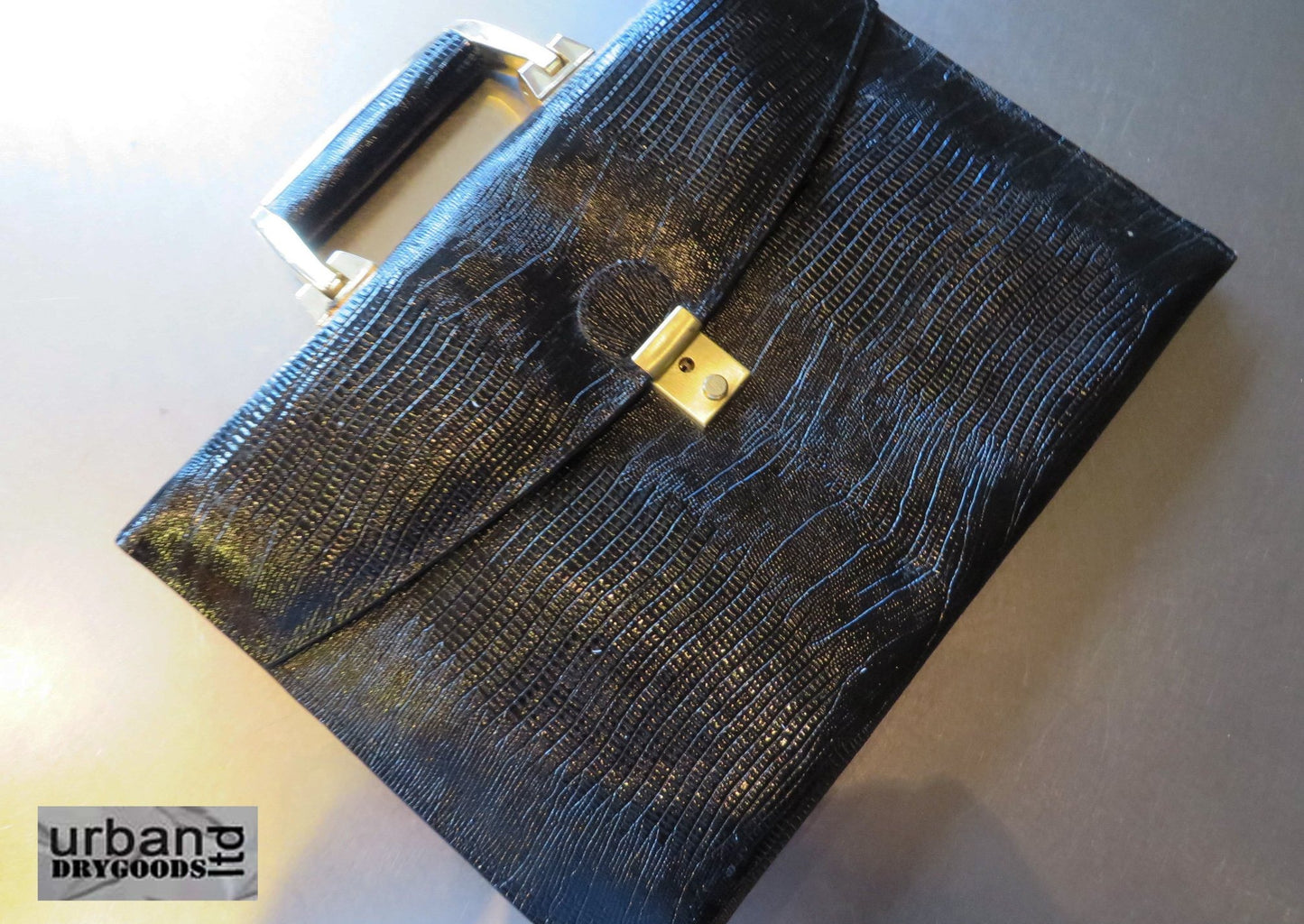 Retro, Black Leather Briefcase/Satchel NEED WEIGHT