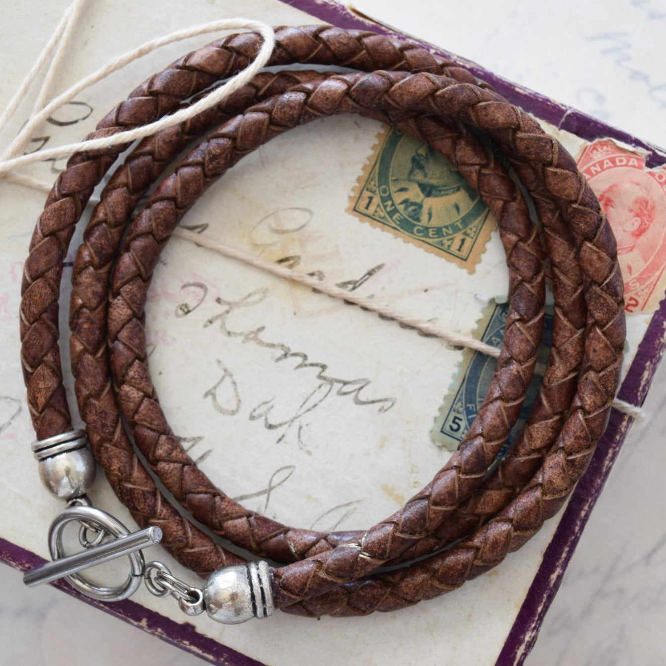 Classic Wraps Braided Leather Men's Triple Wrap Bracelet