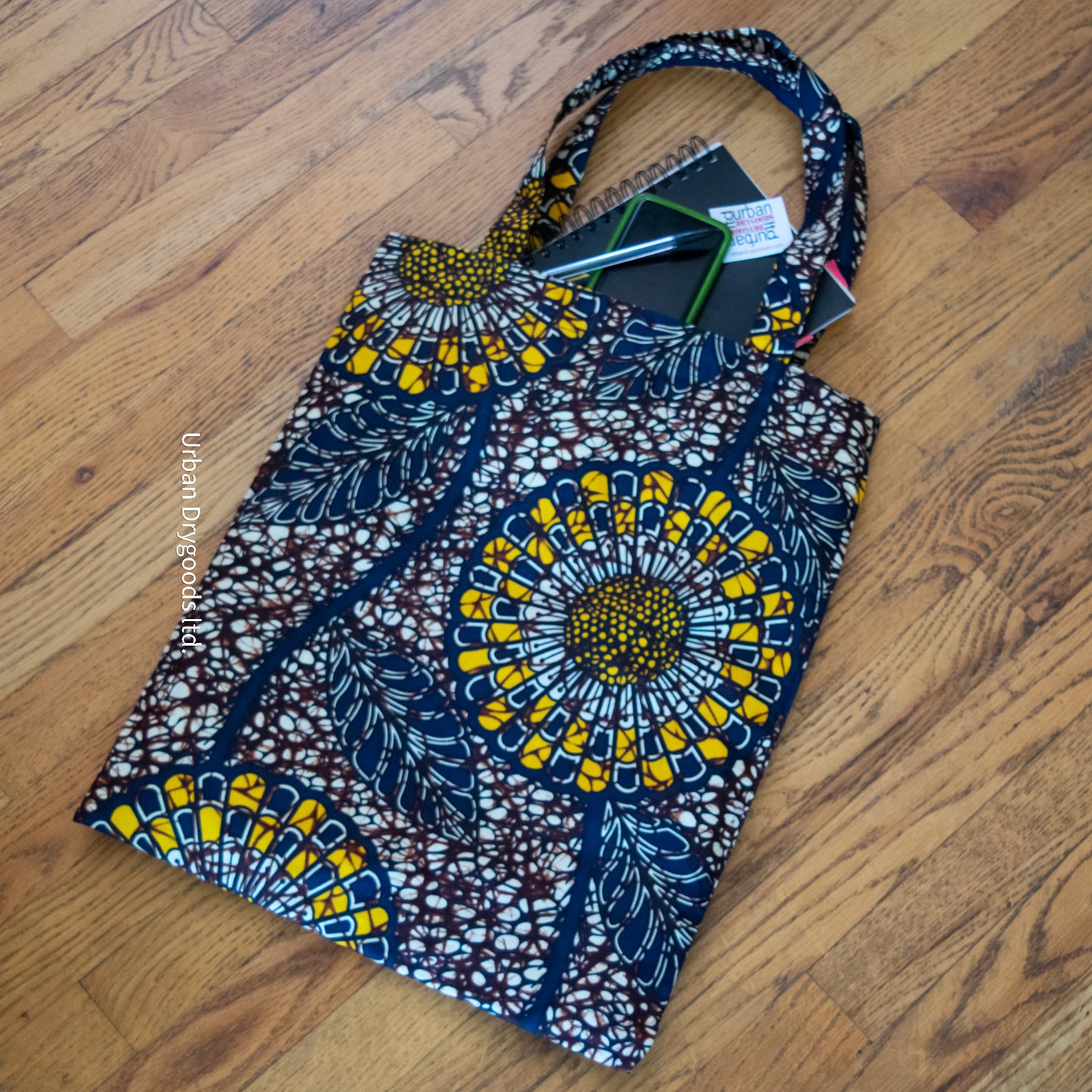 Ceyda Shoulder Bag, Ethnic, BoHo, Hippie Bag, with Yellow Flower, Blue, and Brown