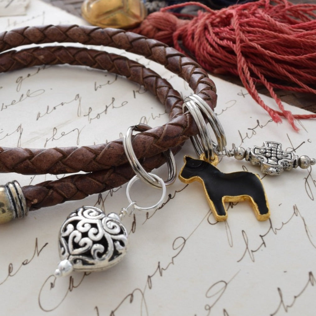 Interchangeables Filigreed, Antique Silver, Heart Pendant or Charm on a Stainless-Steel Split Ring