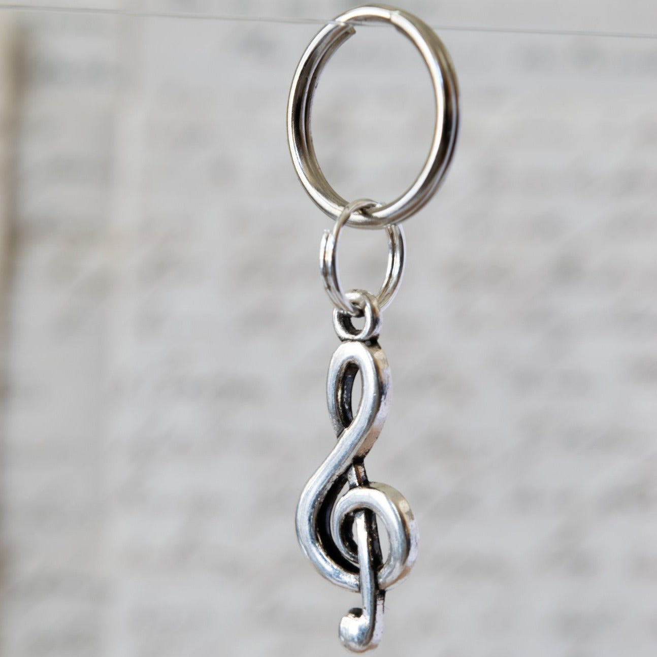 Interchangeables Silver Treble Clef Pendant or Charm