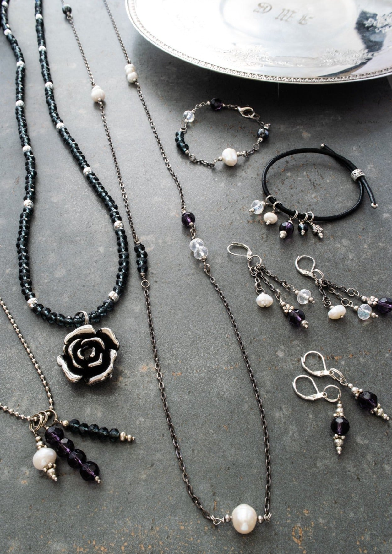 Expressions in Jewels, Necklace with assorted Crystals and Semiprecious Gemstones