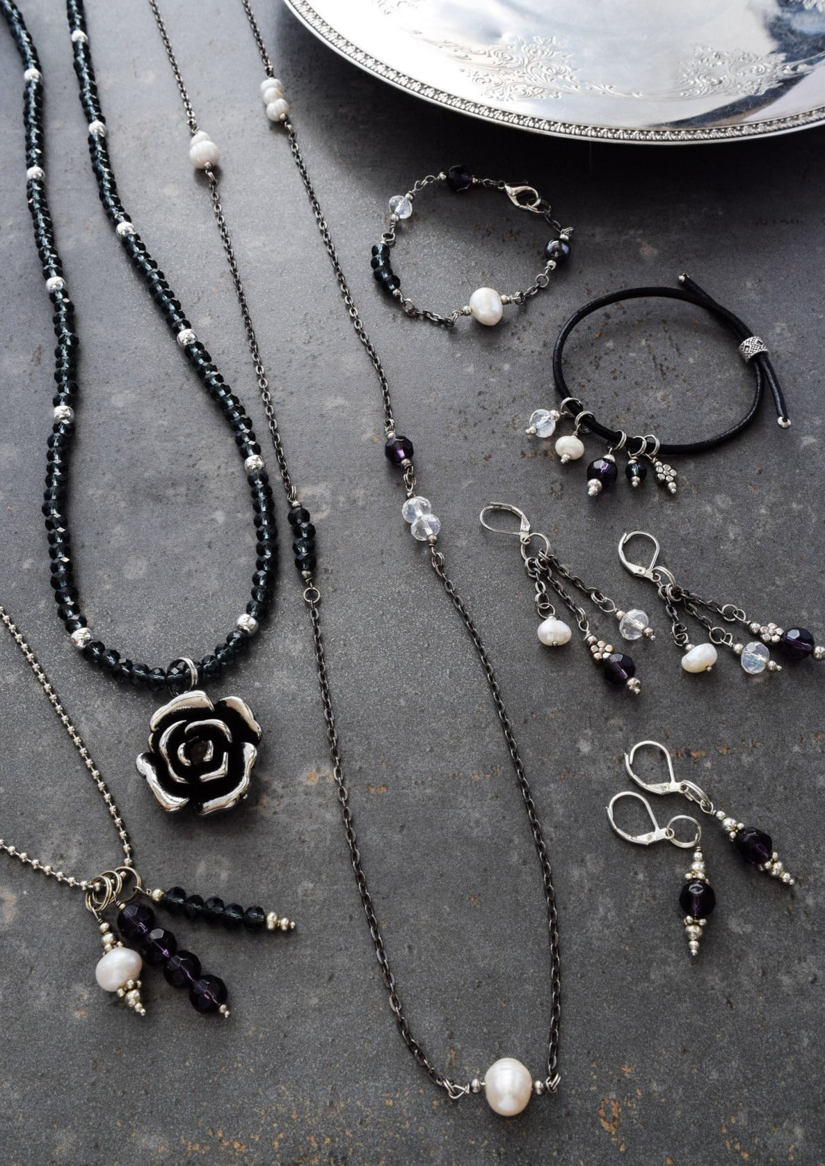 Expressions In Jewels, Three Jeweled Pendent Necklace