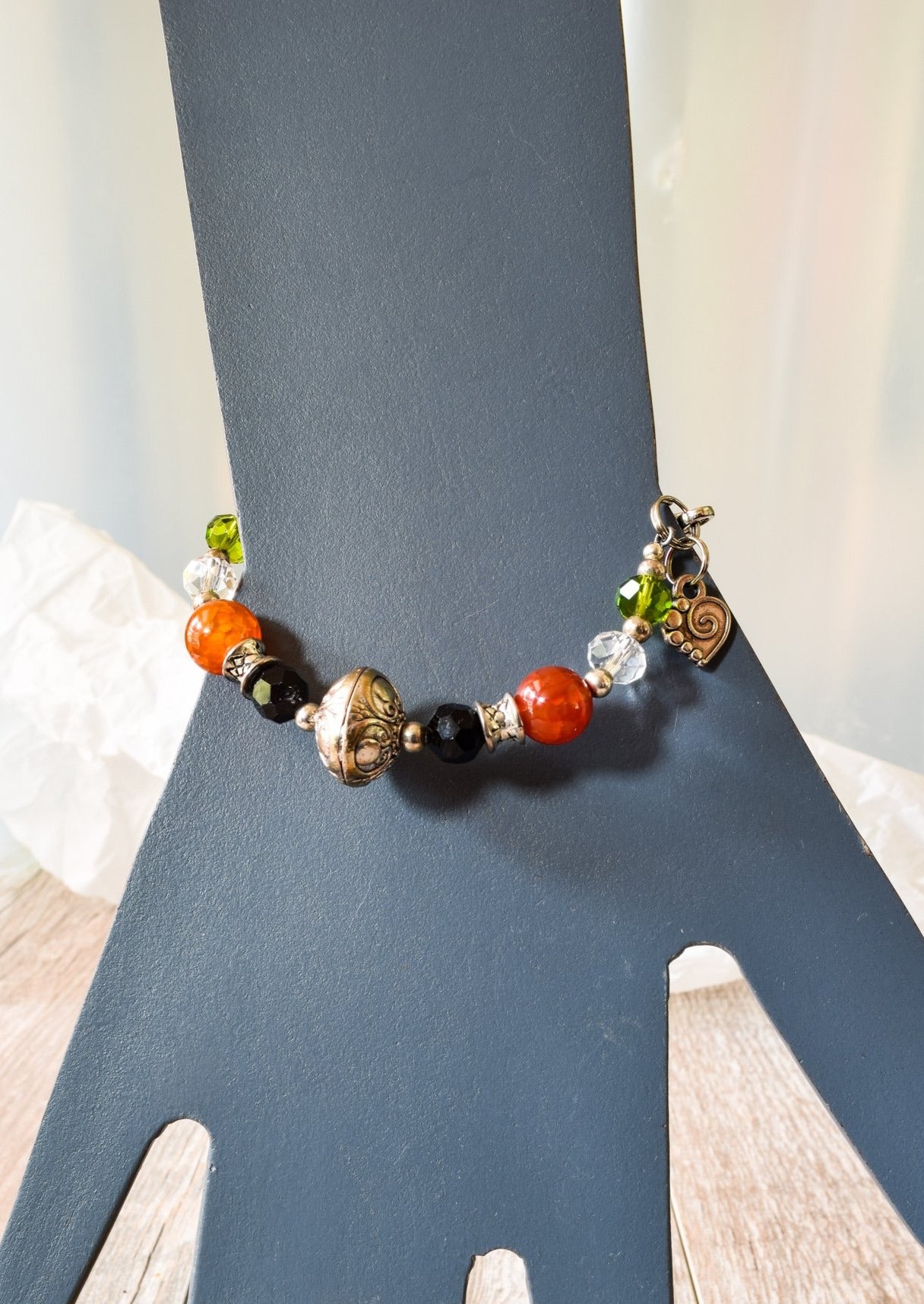 Artisan Series, Sadie Bracelet with Cinnamon Agate and Mixed Crystals