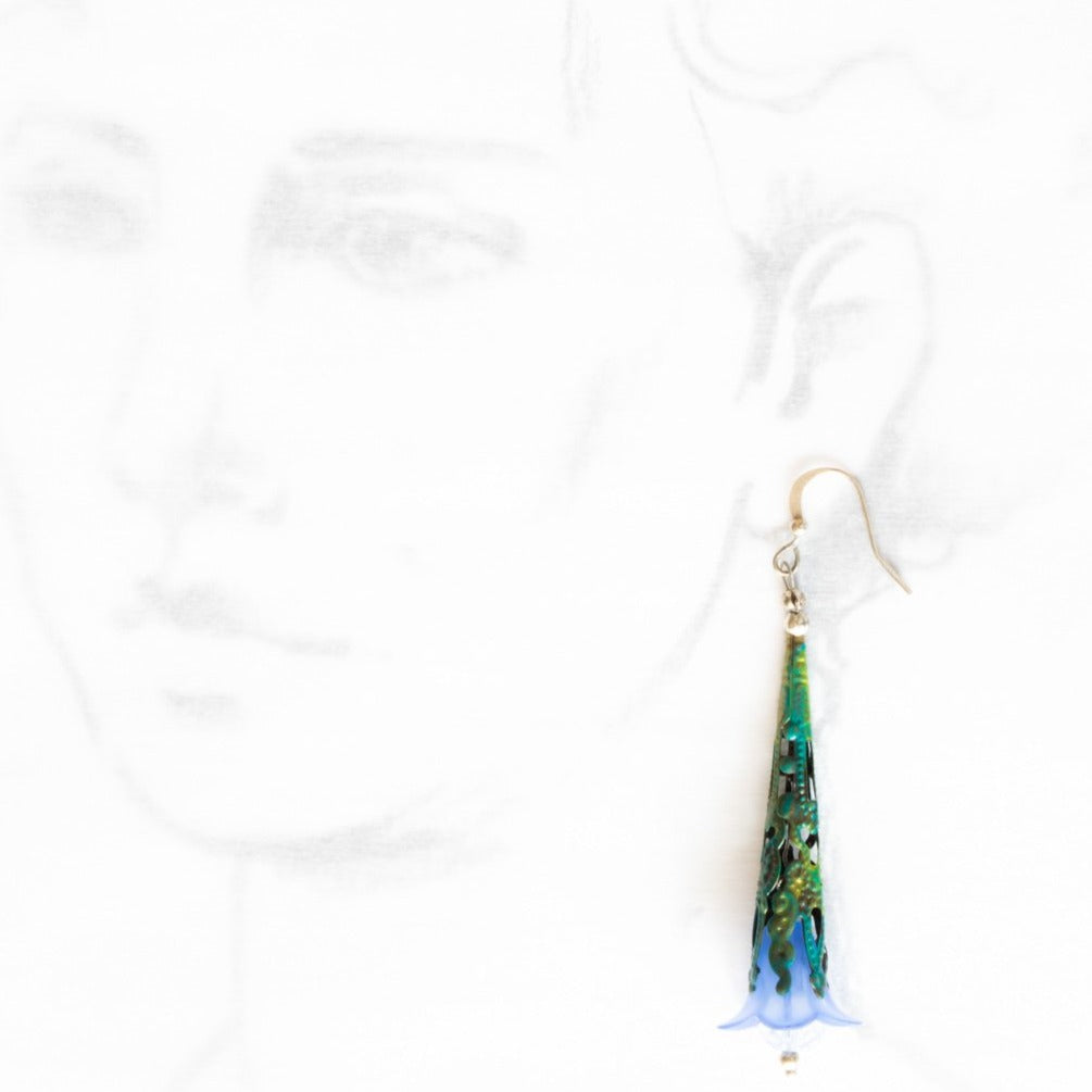 Filigree Bluebell Dangle Earrings