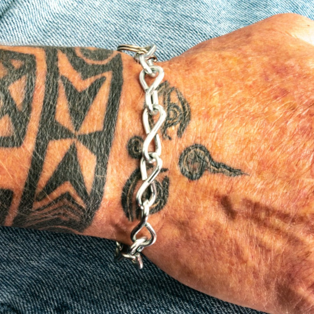 Chains Steel Single Wrap Steel Bracelet for Men or Women