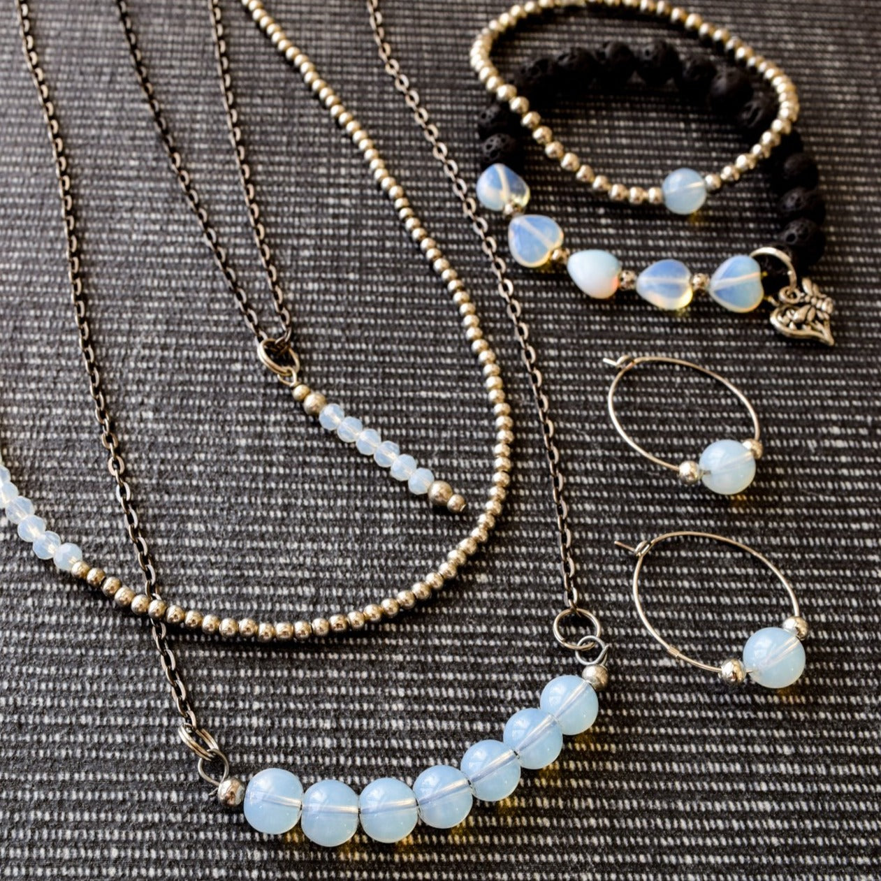 Expression’s N Opalites Gunmetal Chain Necklaces, 20 inch and 39 inch