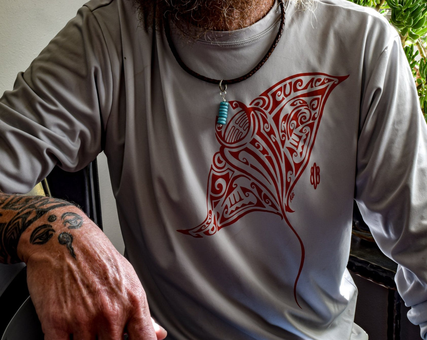 Interchangeables Stacked Turquoise Beads Pendant on a Steel Split Ring