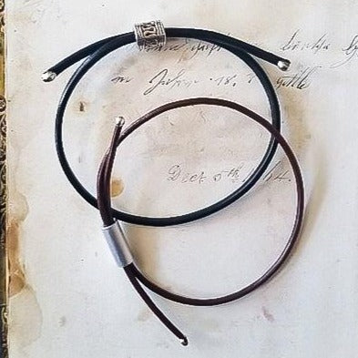 Leather Strands Adjustable, Single Wrap, Unisex Bracelet in Saddle Brown or Coal Black