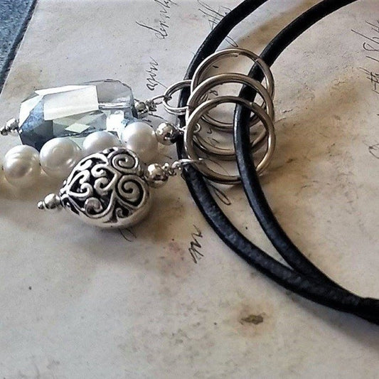 Build your own Necklace, Leather Strands 20'' Adjustable Unisex in Saddle Brown, or Coal Black