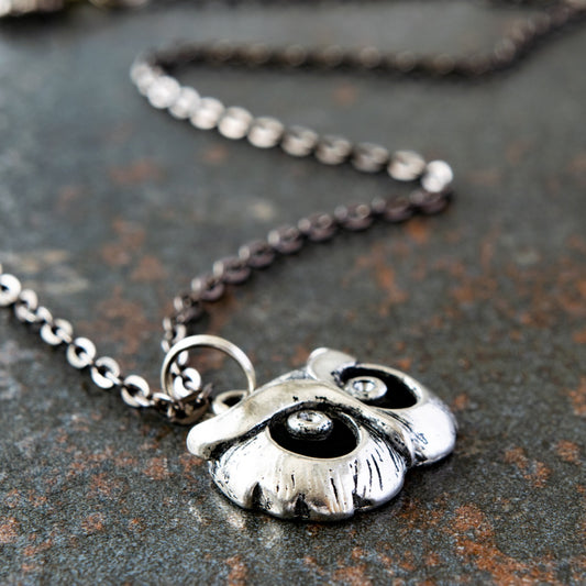 Woodlands, Owl Face Pendant 20-inch Necklace