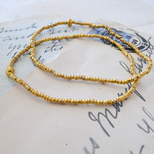 Stackable's Micro-Bead Gold Stretch Bracelet