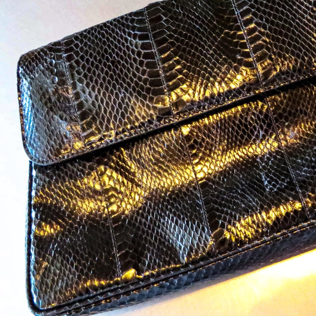 Retro, Black, Large Snakeskin Purse or Clutch  NEED WEIGHT