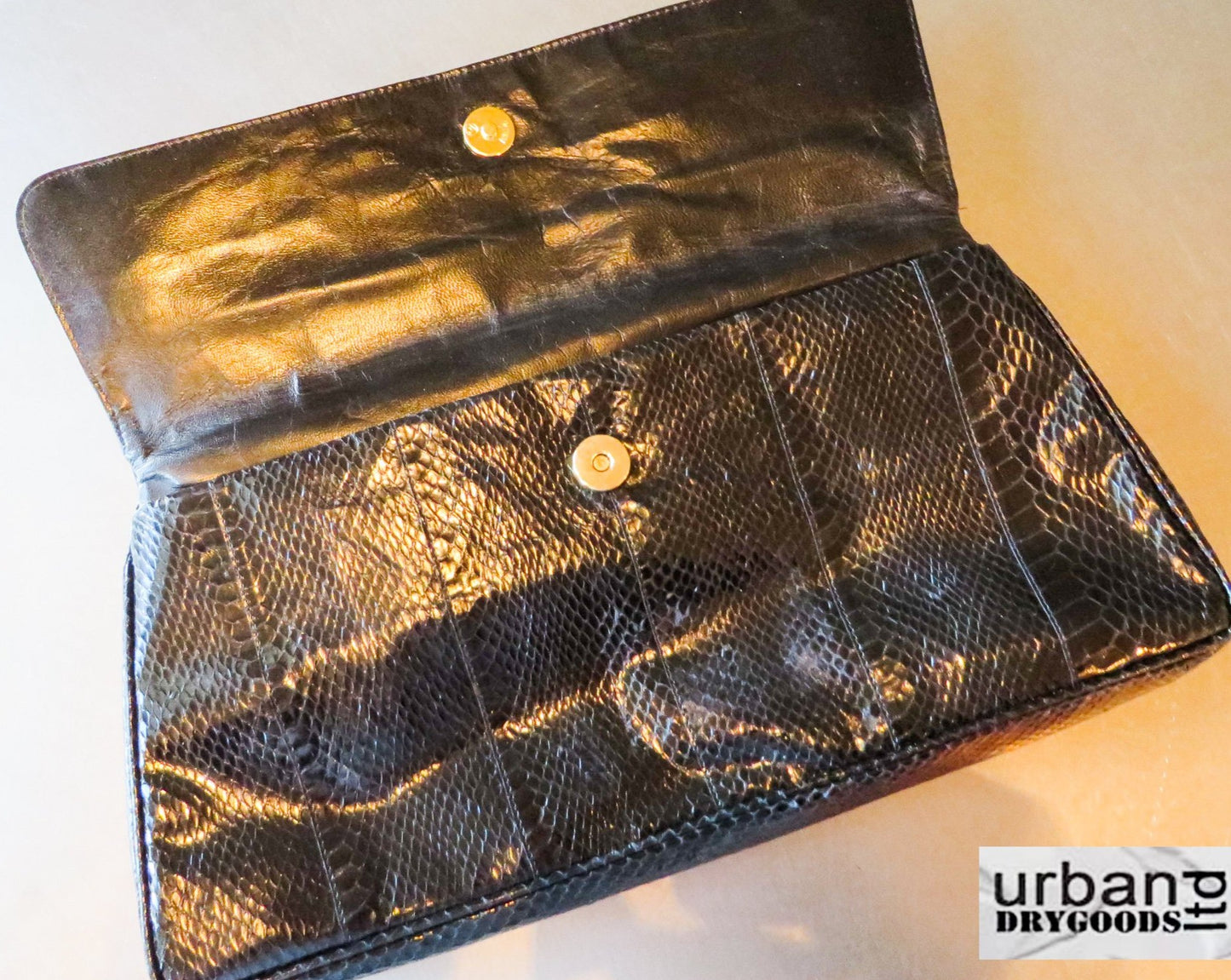 Retro, Black, Large Snakeskin Purse or Clutch  NEED WEIGHT