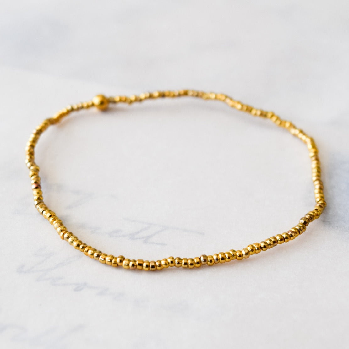 Stackable's Micro-Bead Gold Stretch Bracelet