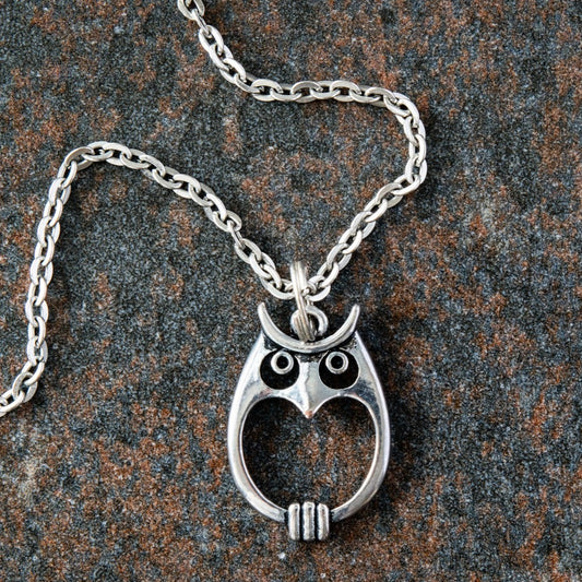 Woodlands, 20-inch Silver Chain Necklace with a Hoot Owl Pendent