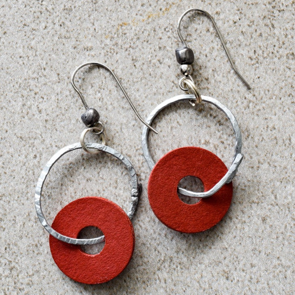 Rings, Red Dangle Earrings