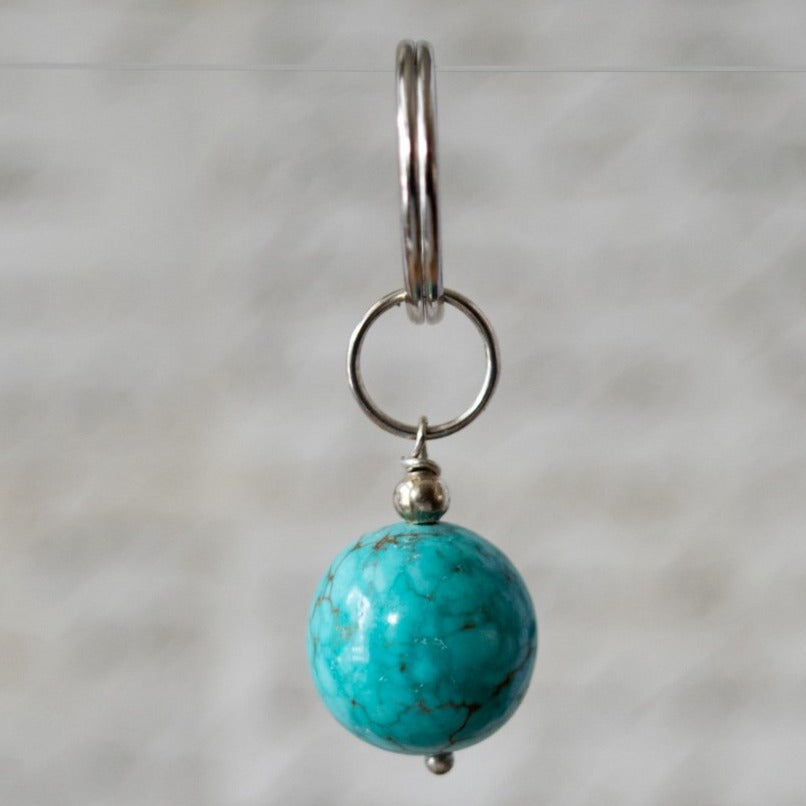 Interchangeables 10 mm Turquoise Bead on a Split Stainless-Steel Ring