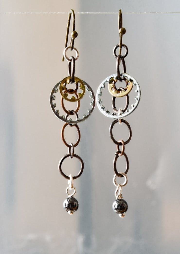 Robi, Dangle Earrings with Mixed Metals