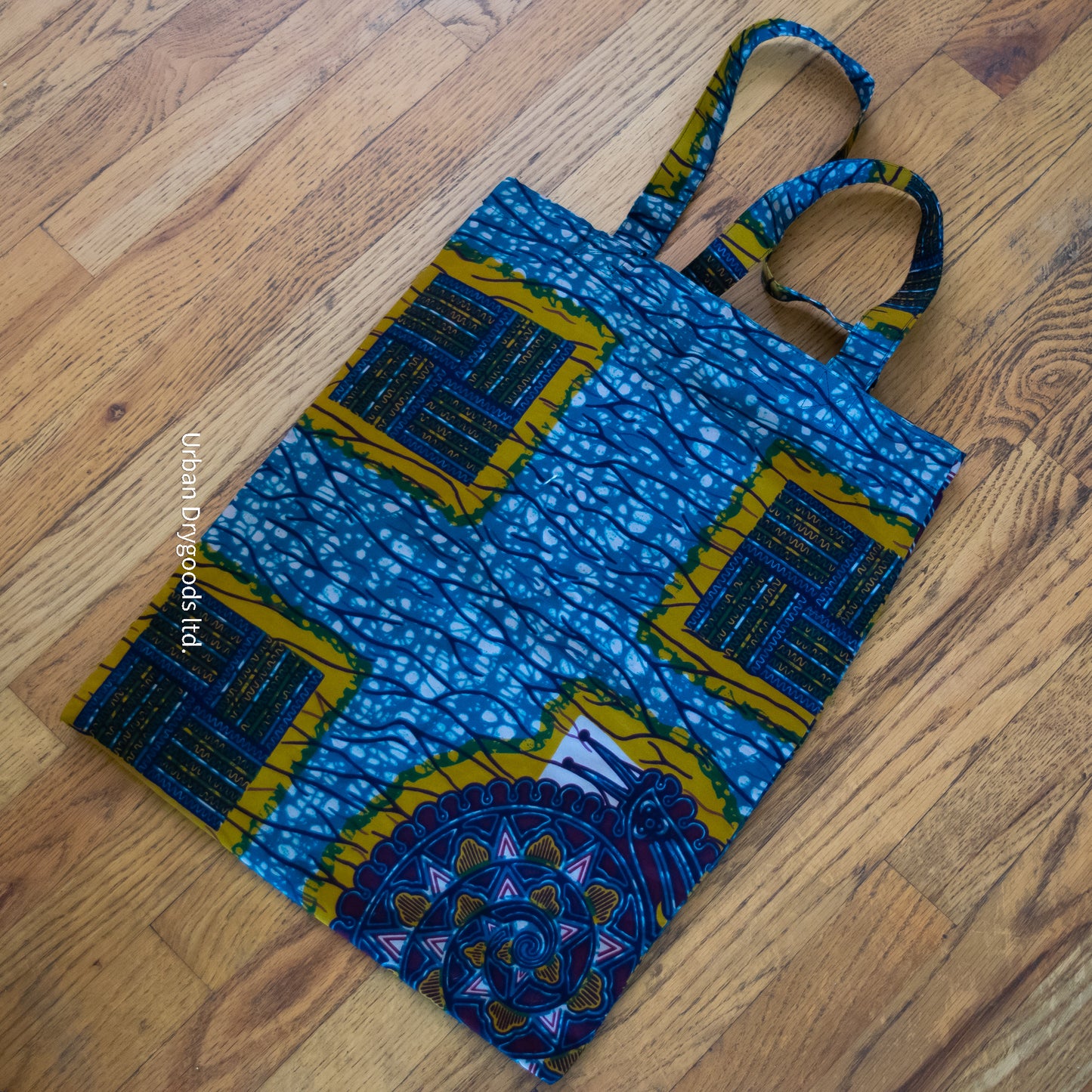 Ceyda Shoulder Tote Bag, Ethnic, BoHo, Hippie Bag, with Blue Waves