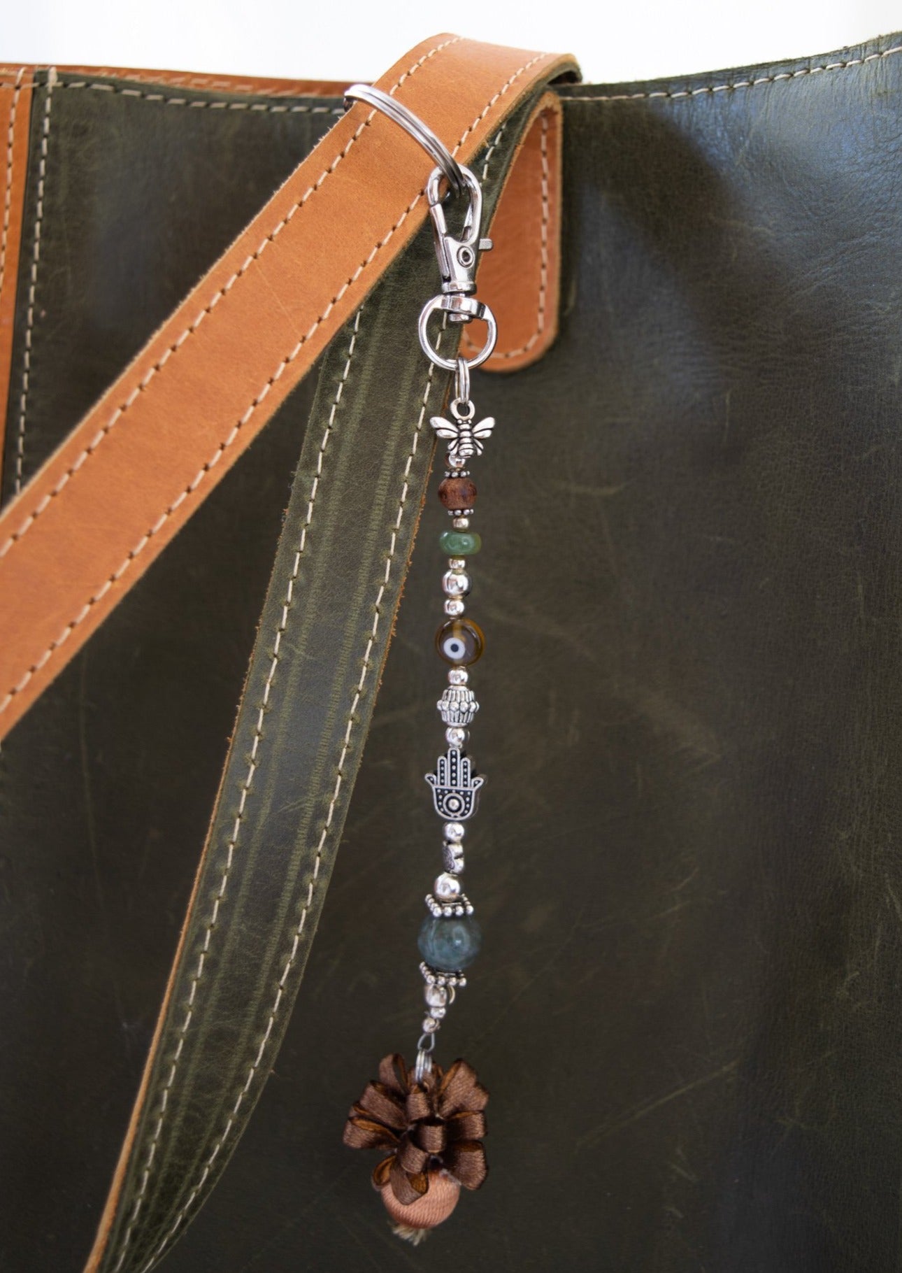 Zip-n-Pulls Good Luck Hamsa and Evil Eye Keychain, Handbag Pull