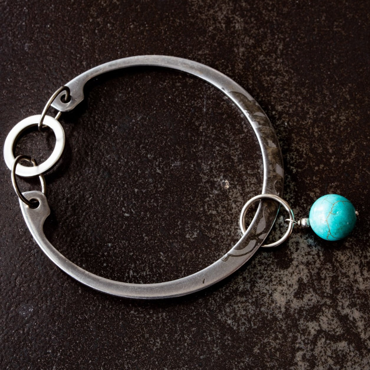 Impressions, Steel Bracelet with a Turquoise Bangle