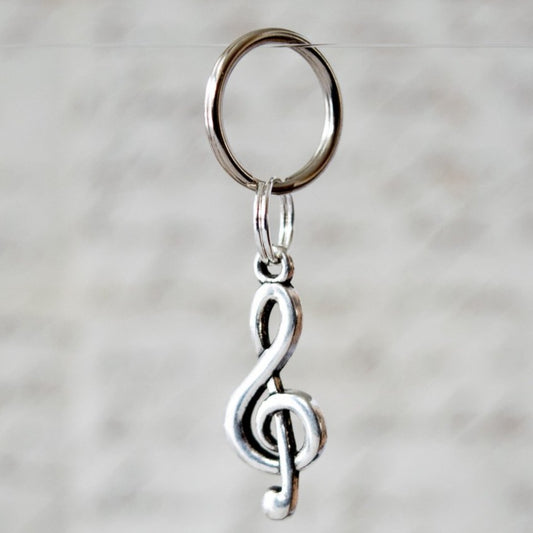 Interchangeables Silver Treble Clef Pendant or Charm