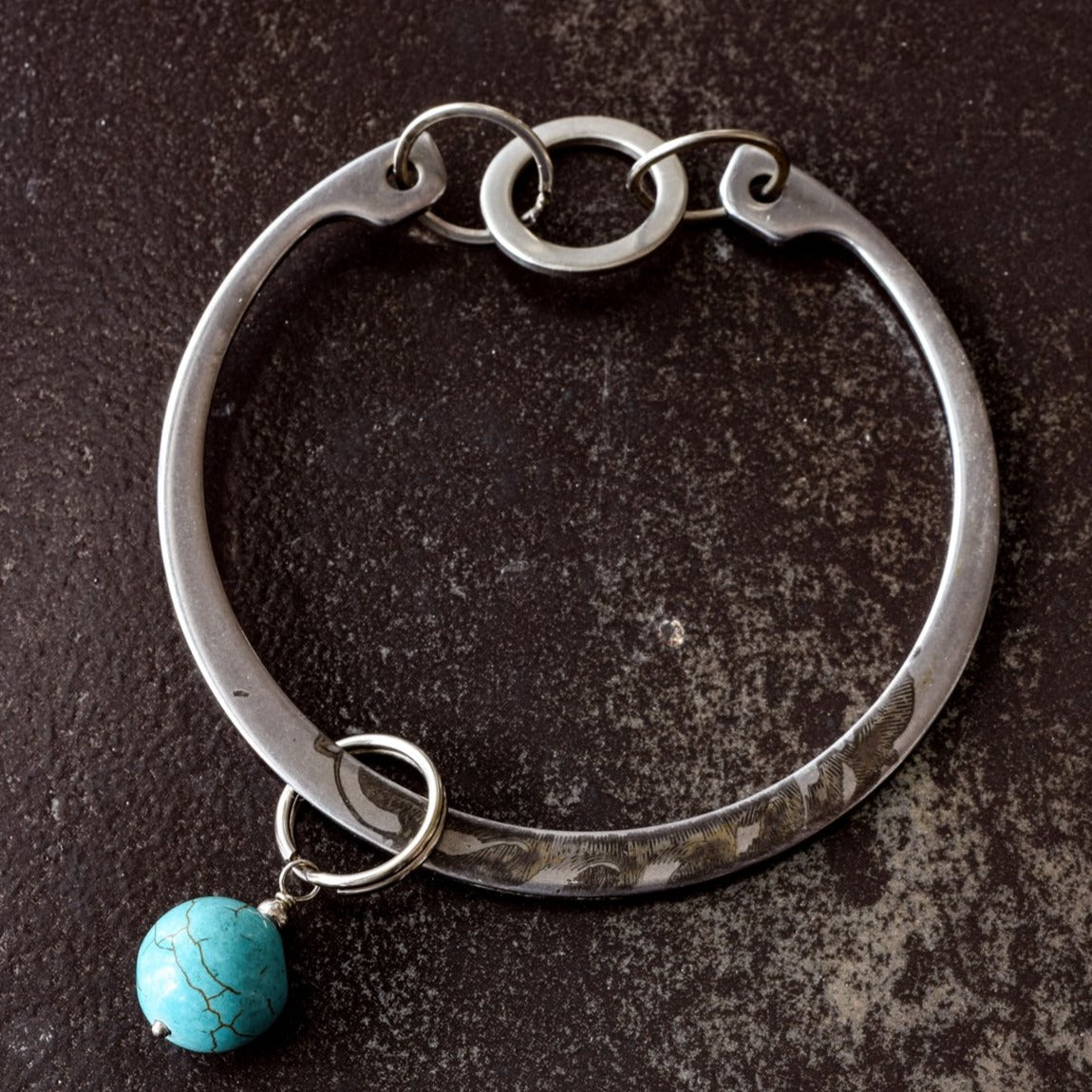 Impressions, Steel Bracelet with a Turquoise Bangle