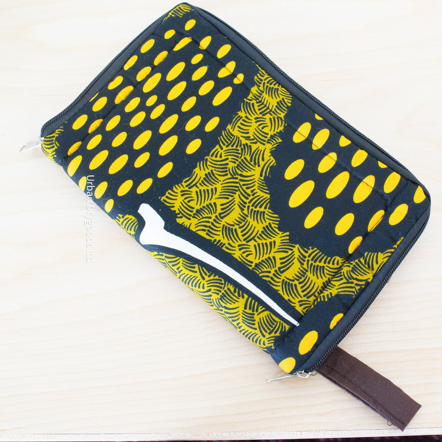 African, Handmade Padded Pouch for Tablet Computers. With Yellow, Green and Black