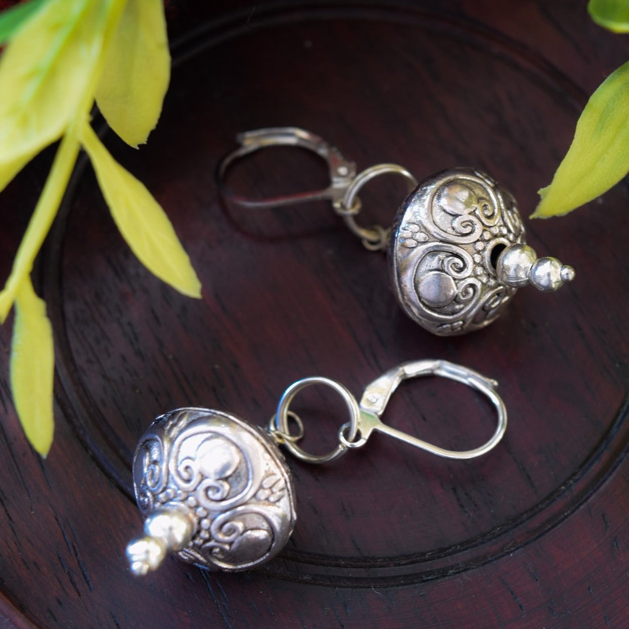 Basics, Rustic Dangle Lever-Back Earrings with Moroccan Tribal Beads