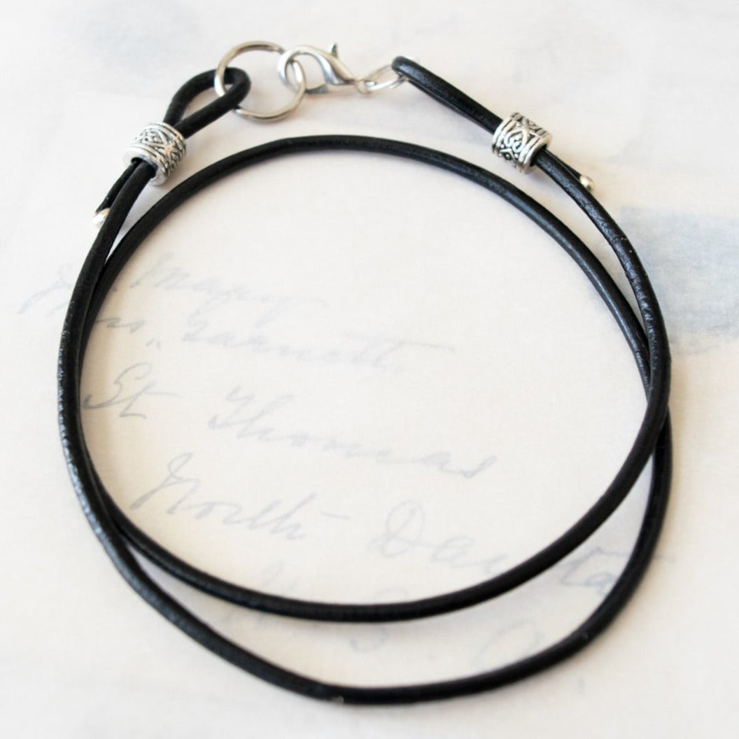 Build your own Necklace, Leather Strands 20'' Adjustable Unisex in Saddle Brown, or Coal Black