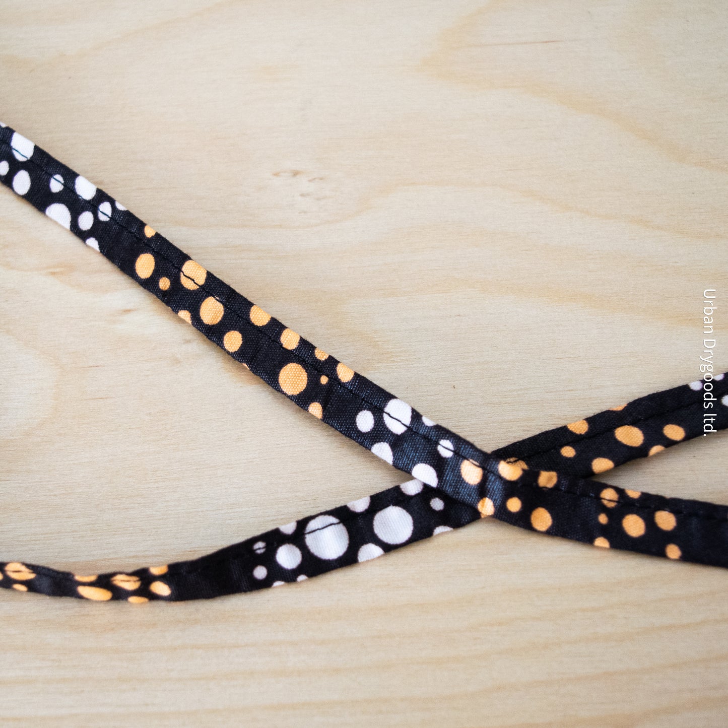 Awesome Handmade African Shoelaces, Black with Orange Polka Dots