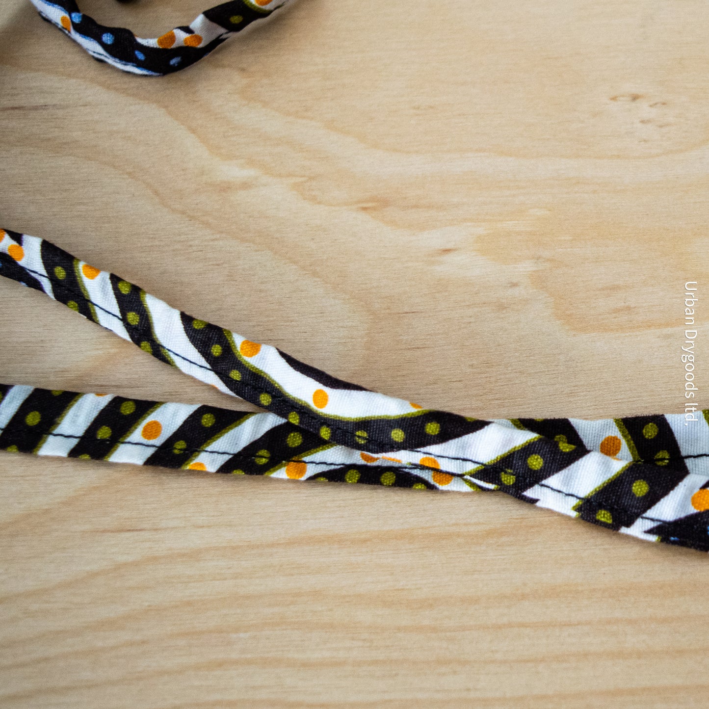 Awesome Handmade African Shoelaces, Black with Yellow, Red and Green Polka Dots