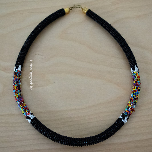 Zulu and Messiah African Handmade Beaded Necklaces, Black, and Mixed Colors