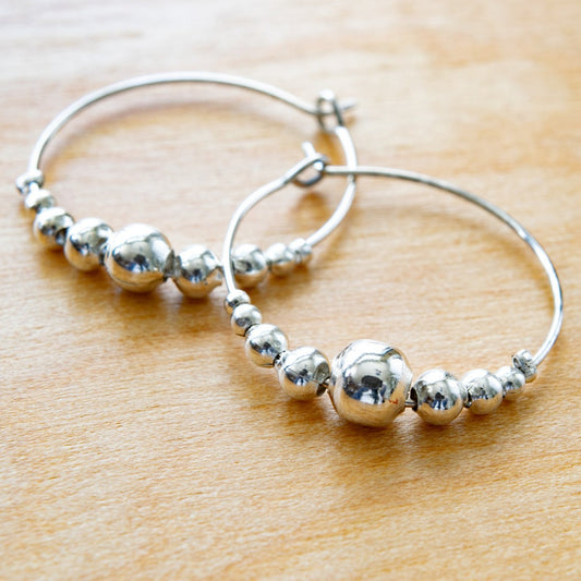 Beginnings, Silver Hoop Earrings