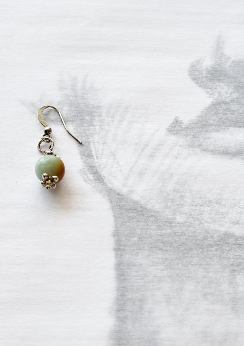 Beginnings, Natural Amazonite Stone & Silver Dangle Earrings