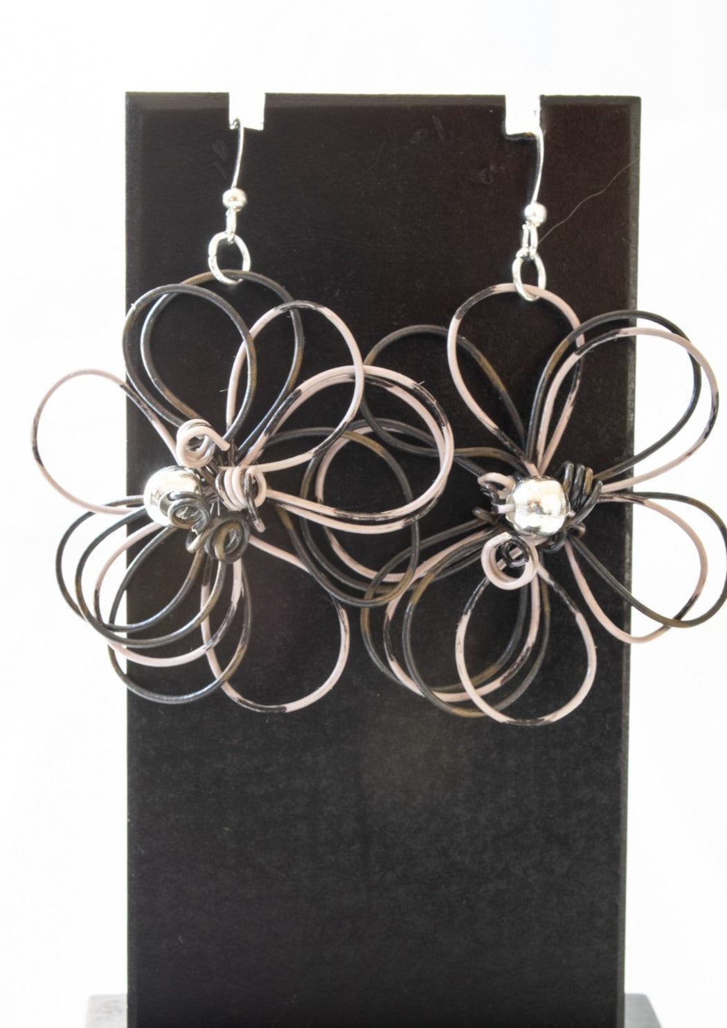 Blooms, Summer Nights Black and Gray Dangle Earrings