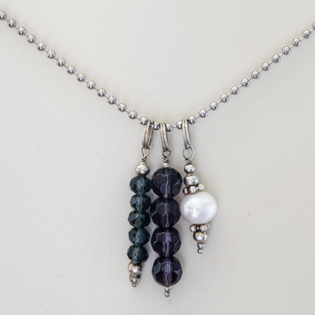 Expressions In Jewels, Three Jeweled Pendent Necklace 