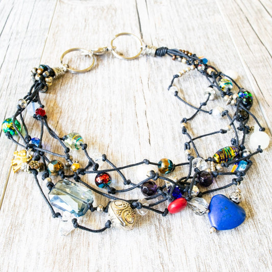 Exotic Lands, Colors of Winter Blues Necklace