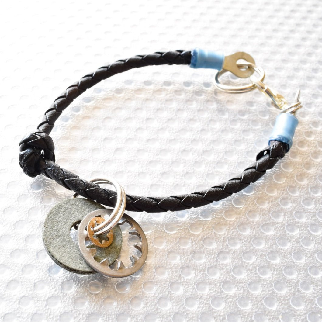 Parts, Bits and Pieces Bracelet with Steel and Black Fibre Washers