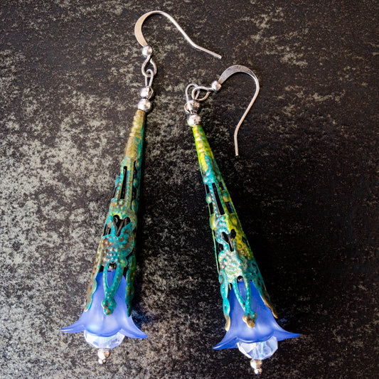 Filigree Bluebell Dangle Earrings