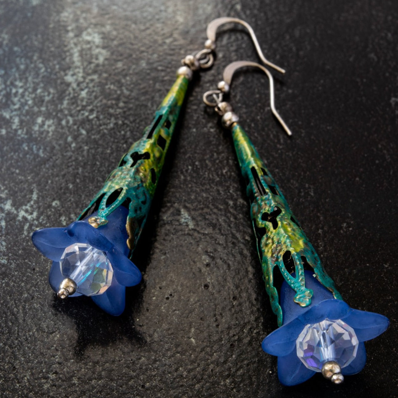 Filigree Bluebell Dangle Earrings