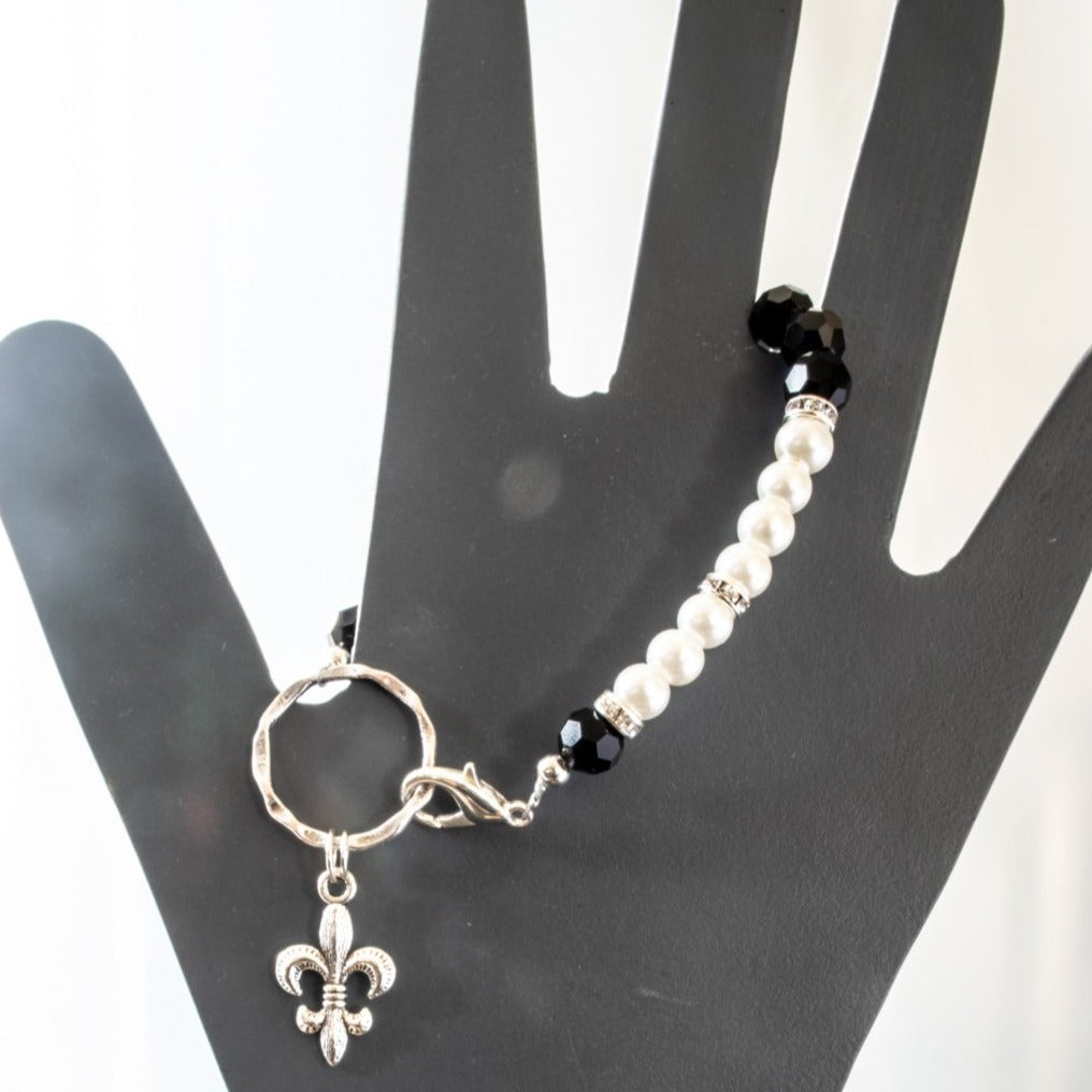 Crystal Bling, Fleur-De-Lis Bracelet