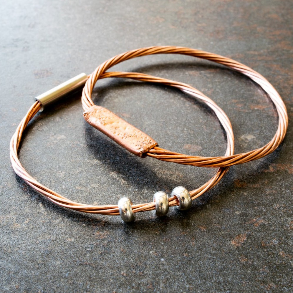 Cable Ties, Copper Twist Bracelet