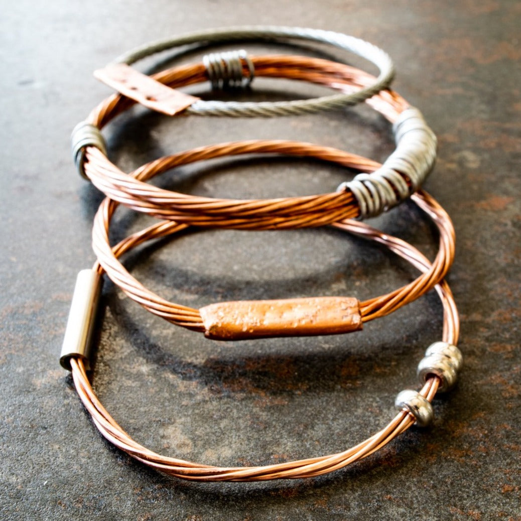 Cable Ties, Copper Twist Bracelet