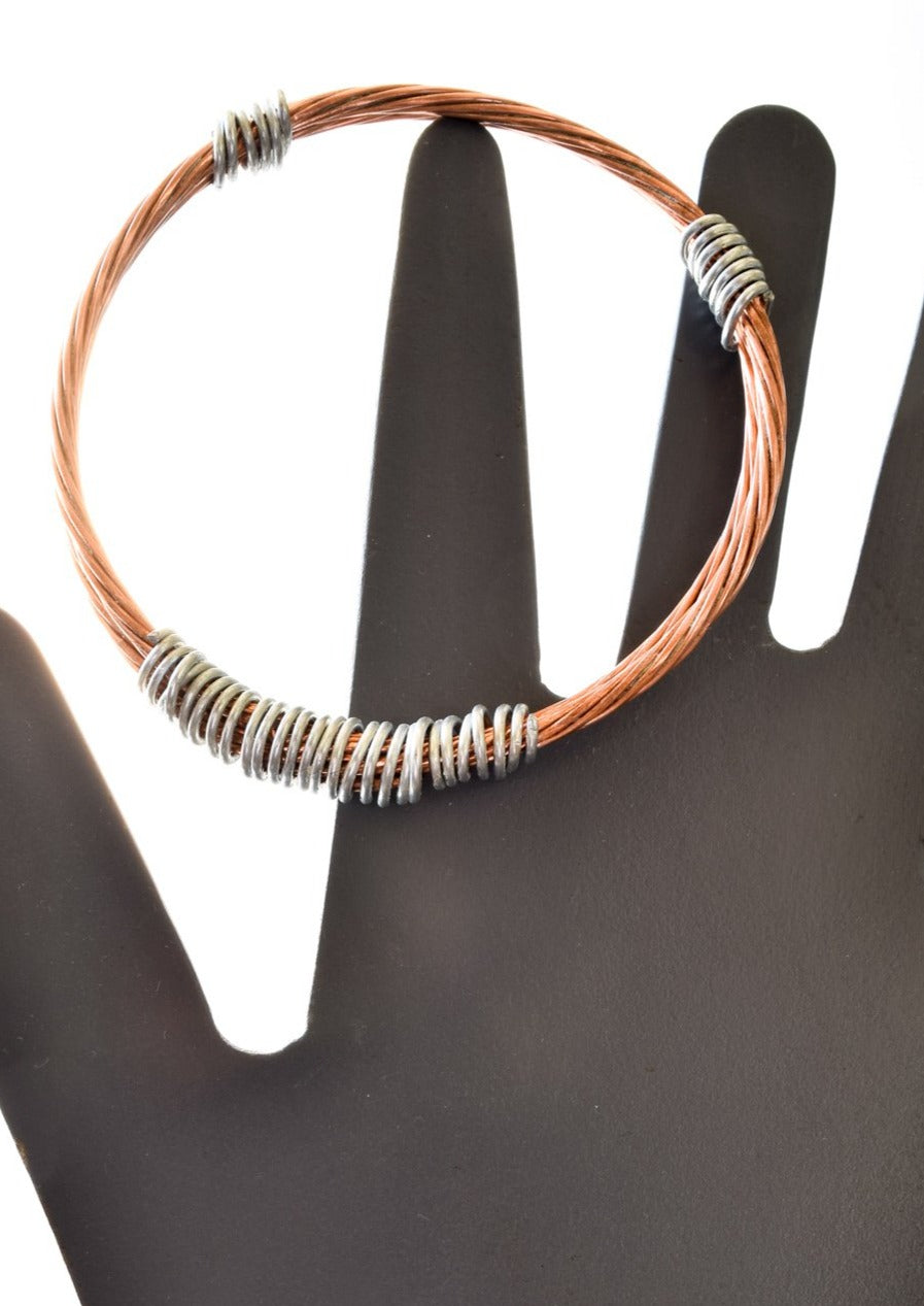 Cable Ties, Copper and Steel Twist Bracelet