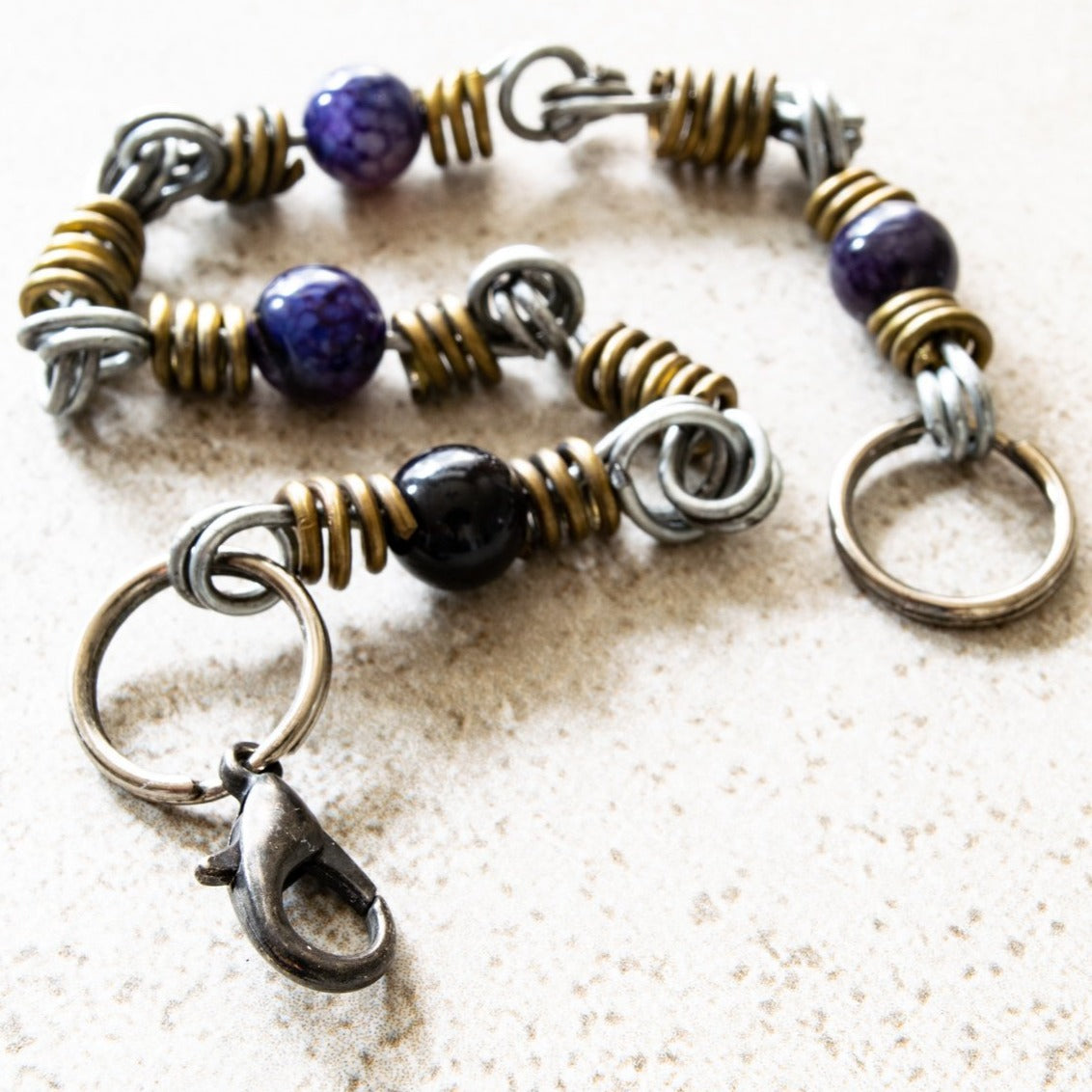 Marty's Twisted, Bracelet with Steel and Amethyst